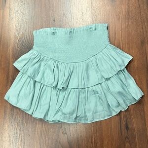 Mustard Seed Boho Monaco Mint Ruffled Skort Smocked Waist sz S